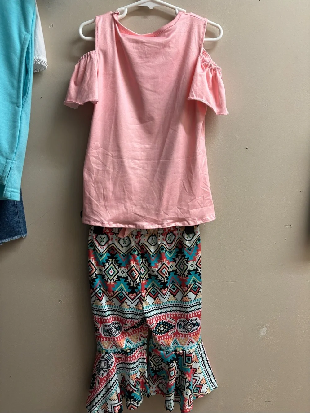 Girls Pink 'Stay Wild' Tie-Front shirt and pant set